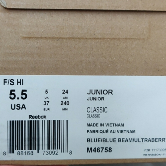 Reebok Freestyle CLASSIC HI Color Blue/Blue Beam/UltraberryStyle M46758,… - Picture 12 of 12